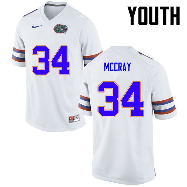 Florida Gators Youth #34 Lerentee McCray College Football White